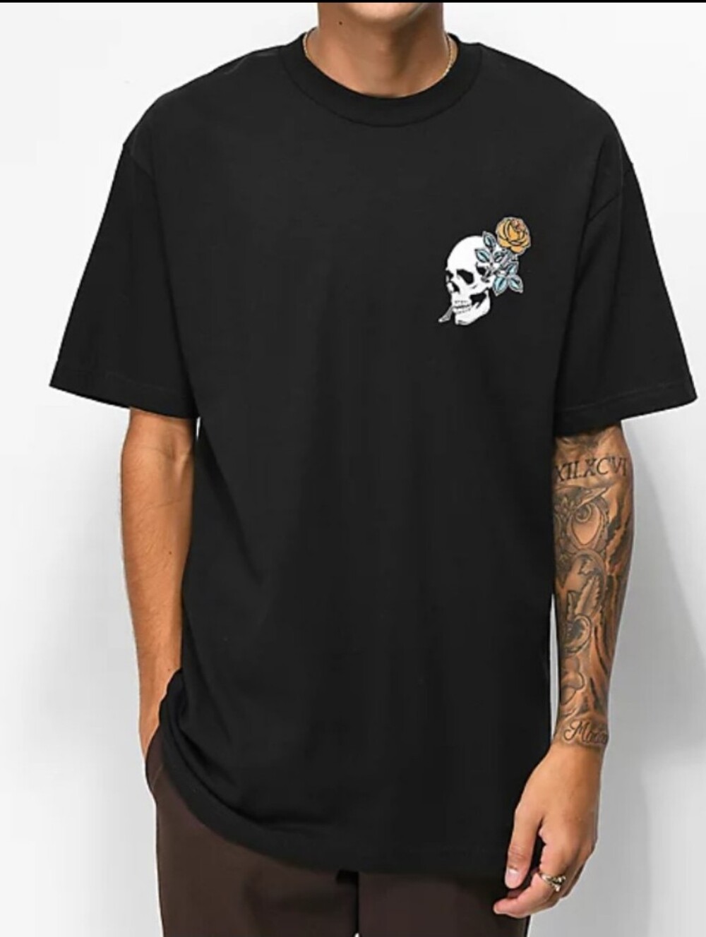 Empyre Skull Rose "Nothing Is Certain Anything Is Possible" Black Tee Youth XL🌹